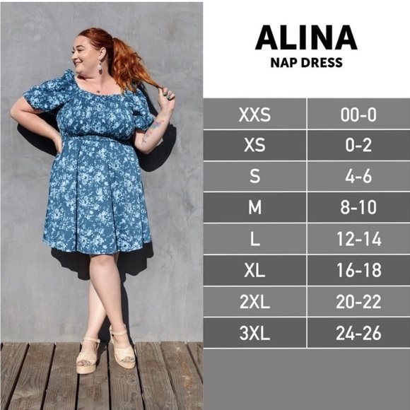 NWT LuLaRoe Alina Floral Smocked Puff Sleeve Nap Dress w Pockets | Pink Pastel - Picture 14 of 14